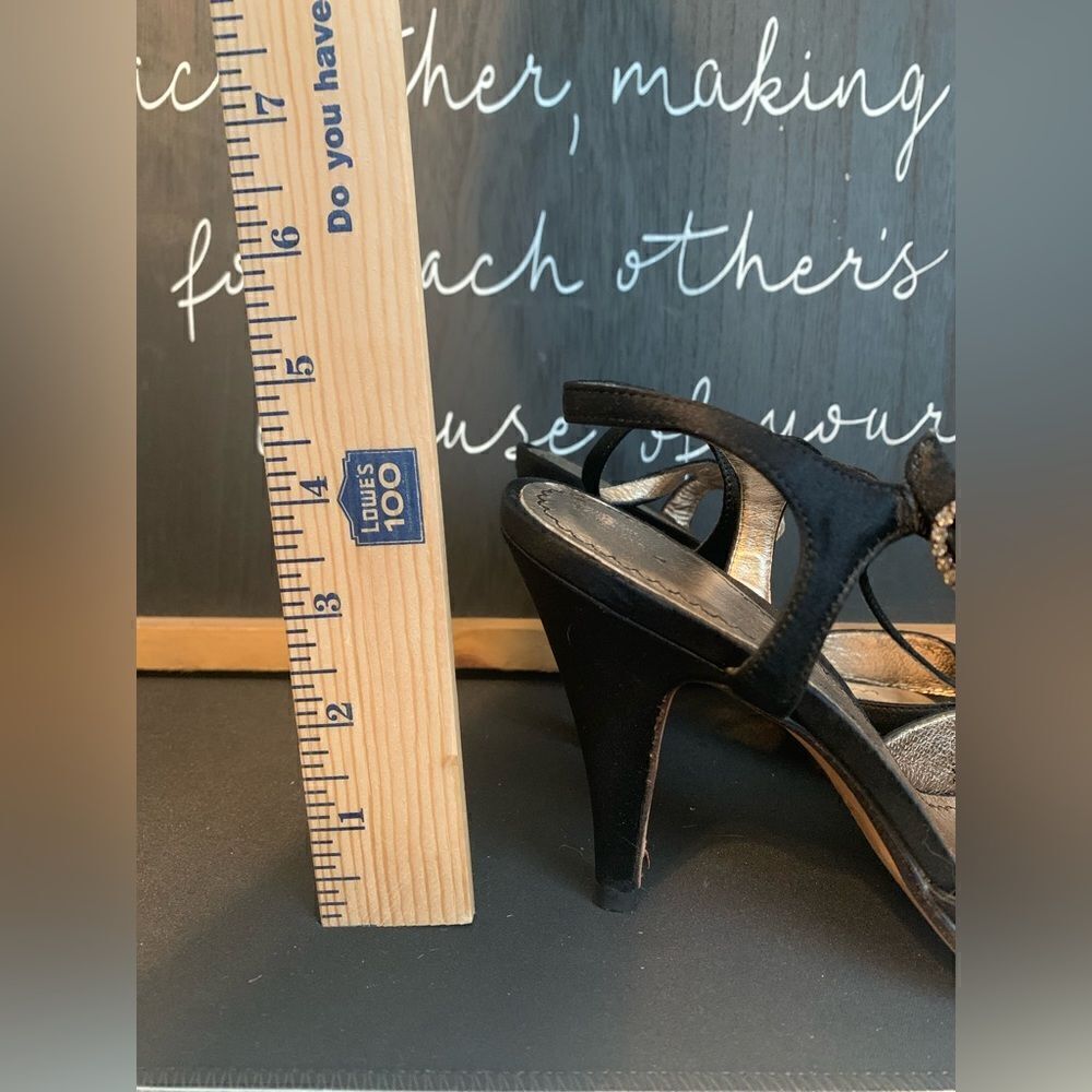 BP black satin strappy heels size 7‎ - Picture 11 of 12